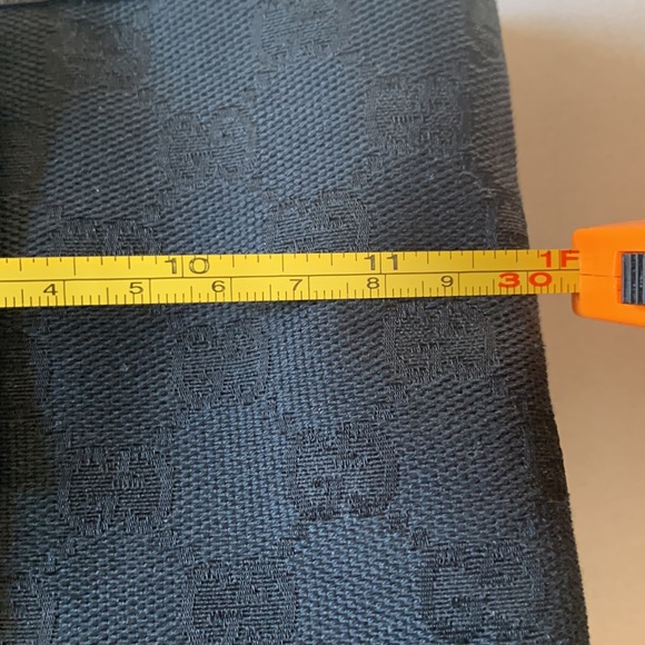 Authentique Gucci purse.  Canvas. Black with taupe stripe. - Picture 11 of 14